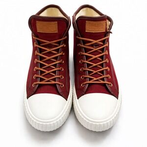 Bata Bullets Mens Retro High Top Burgundy Wool/Leather Sneakers NWOB US10/EUR 43